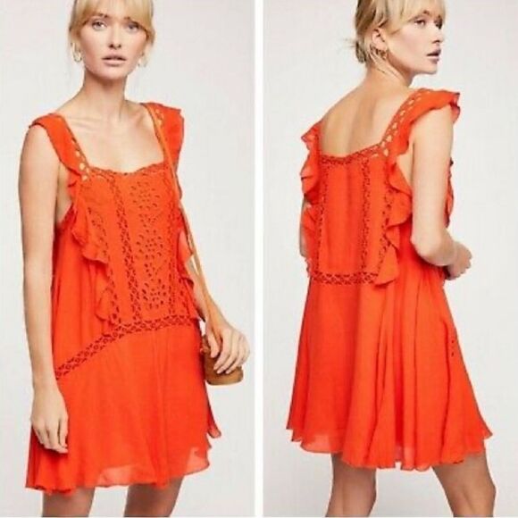 Free People FP One Free Priscilla Dress in coral -  xs/small ($128) - Picture 1 of 10